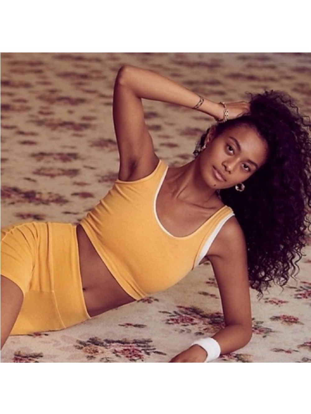 FREE PEOPLE MOVEMENT HOT SHOT CROP - ELECTRIC ORANGE/ LARGE